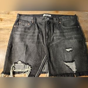 Free People Black denim skirt